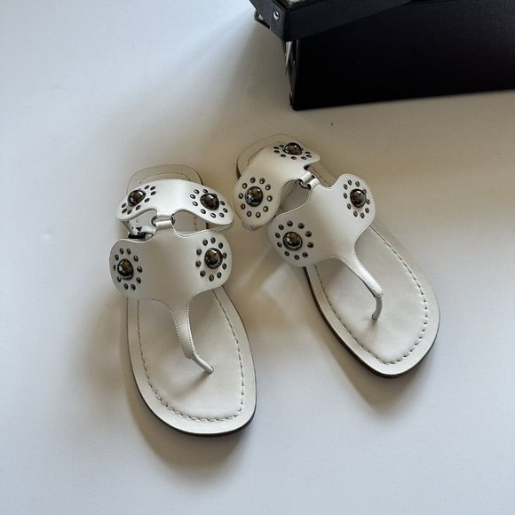 ALAIA Stud Sandals Blanc Craie Leather White - Picture 8 of 13